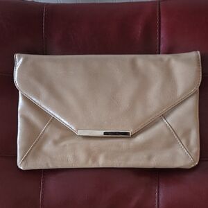 Style & Co. Cream Envelope Clutch with Gold Accent